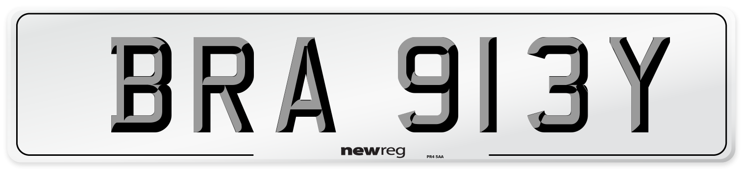 BRA 913Y Number Plate from New Reg